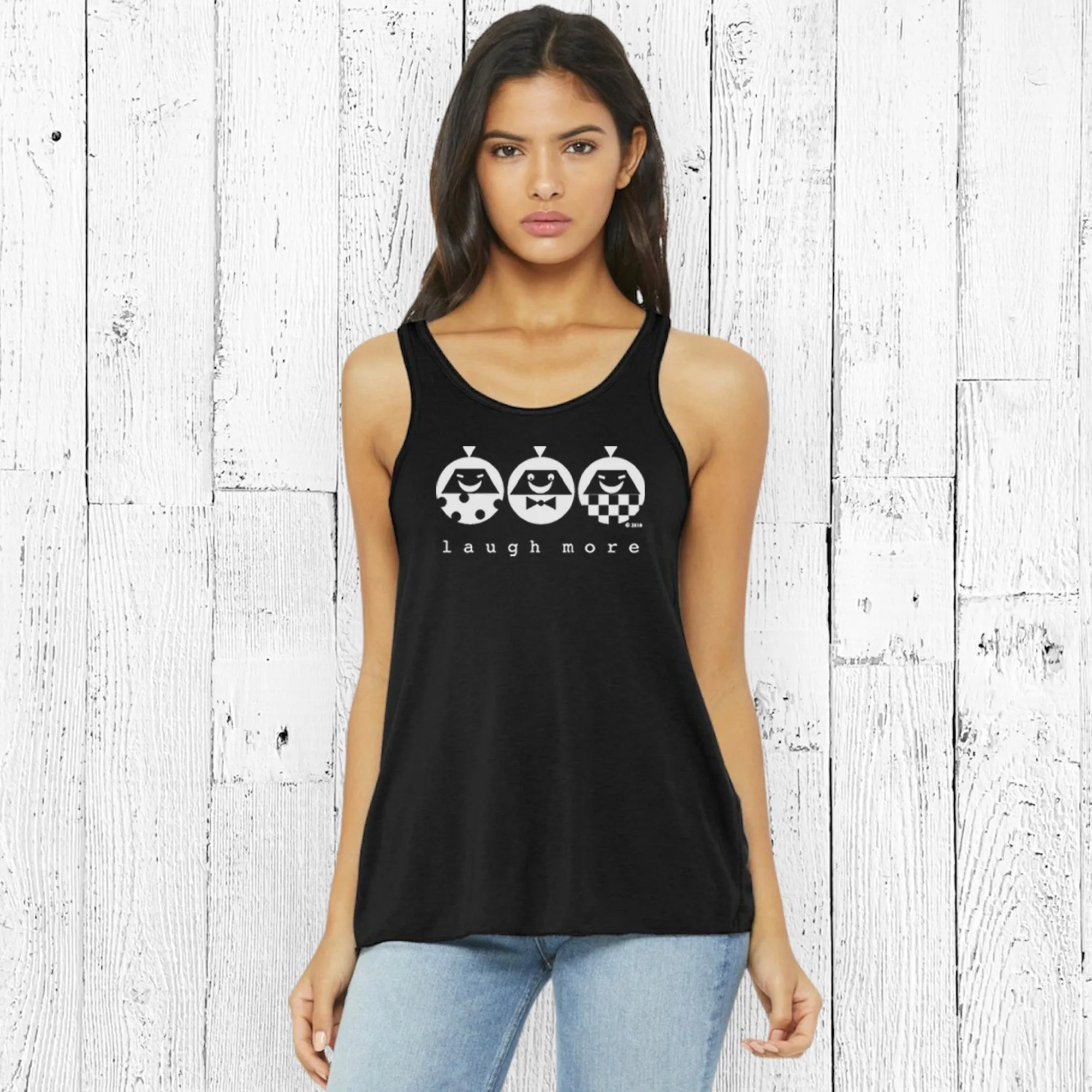 Laugh More, Flowy Tank Top