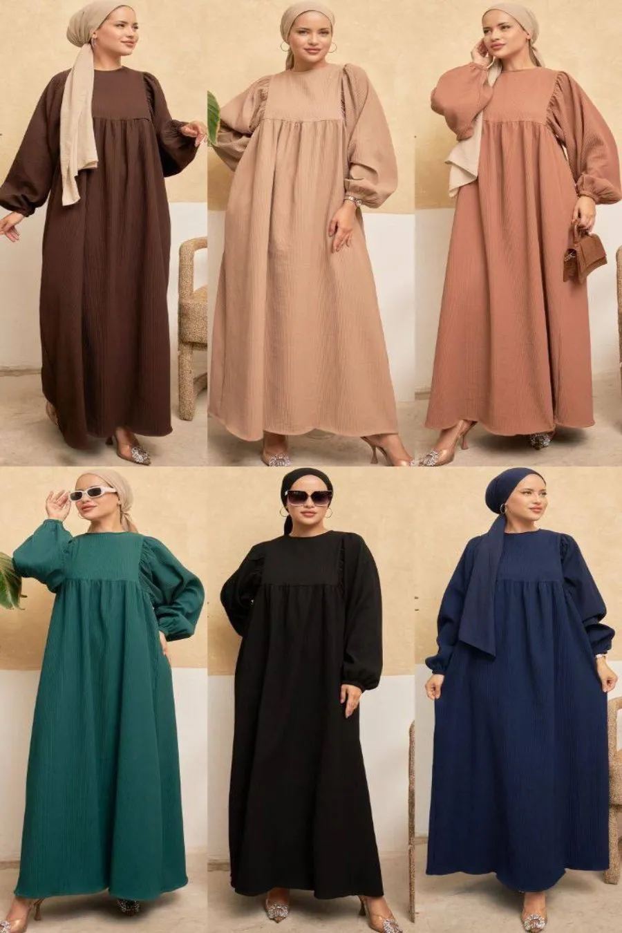 Lavinia Long Maxi Dress with Long Sleeves - Available in Five Colors