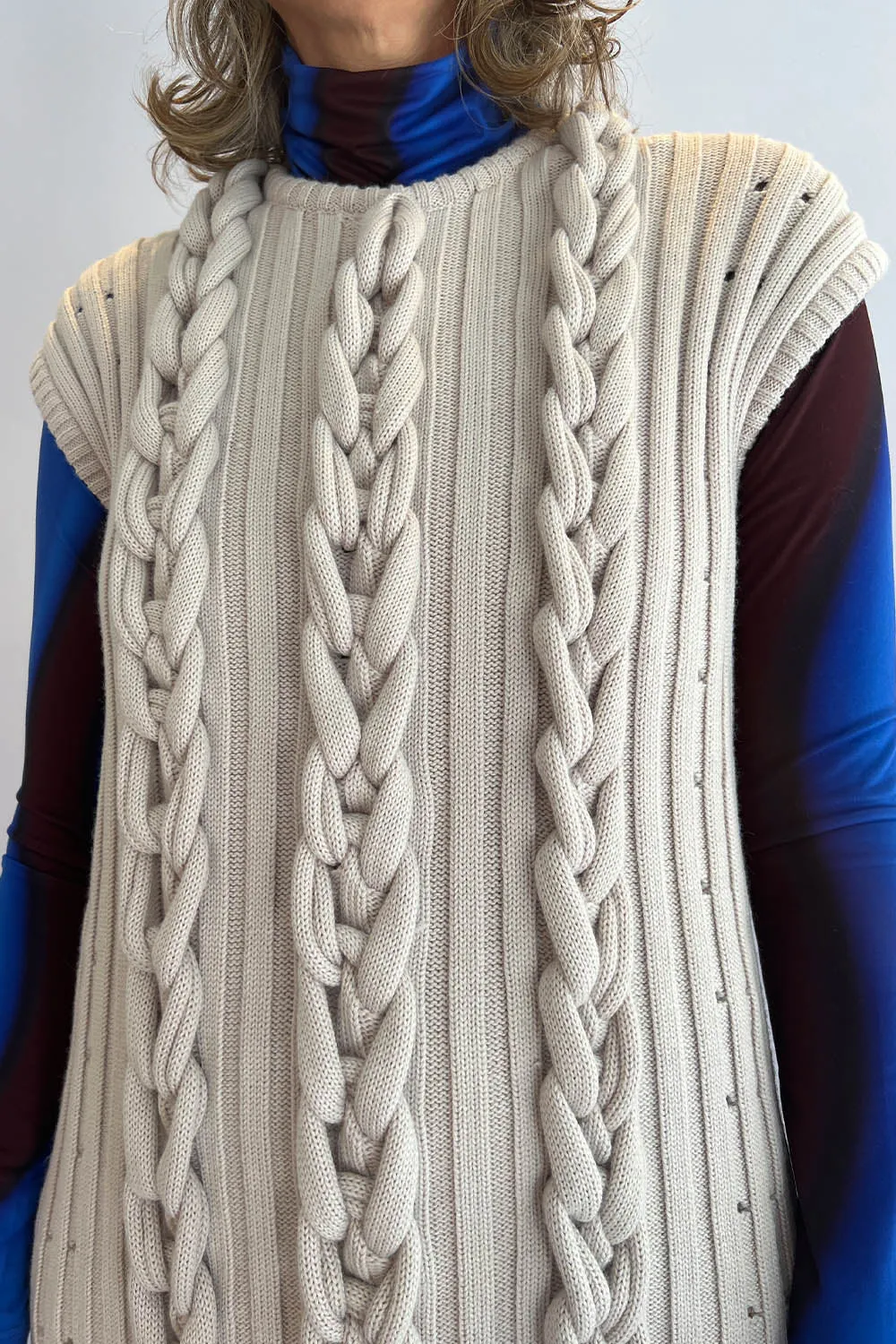 Le Cavalier - Loop Knit Dress: Beige