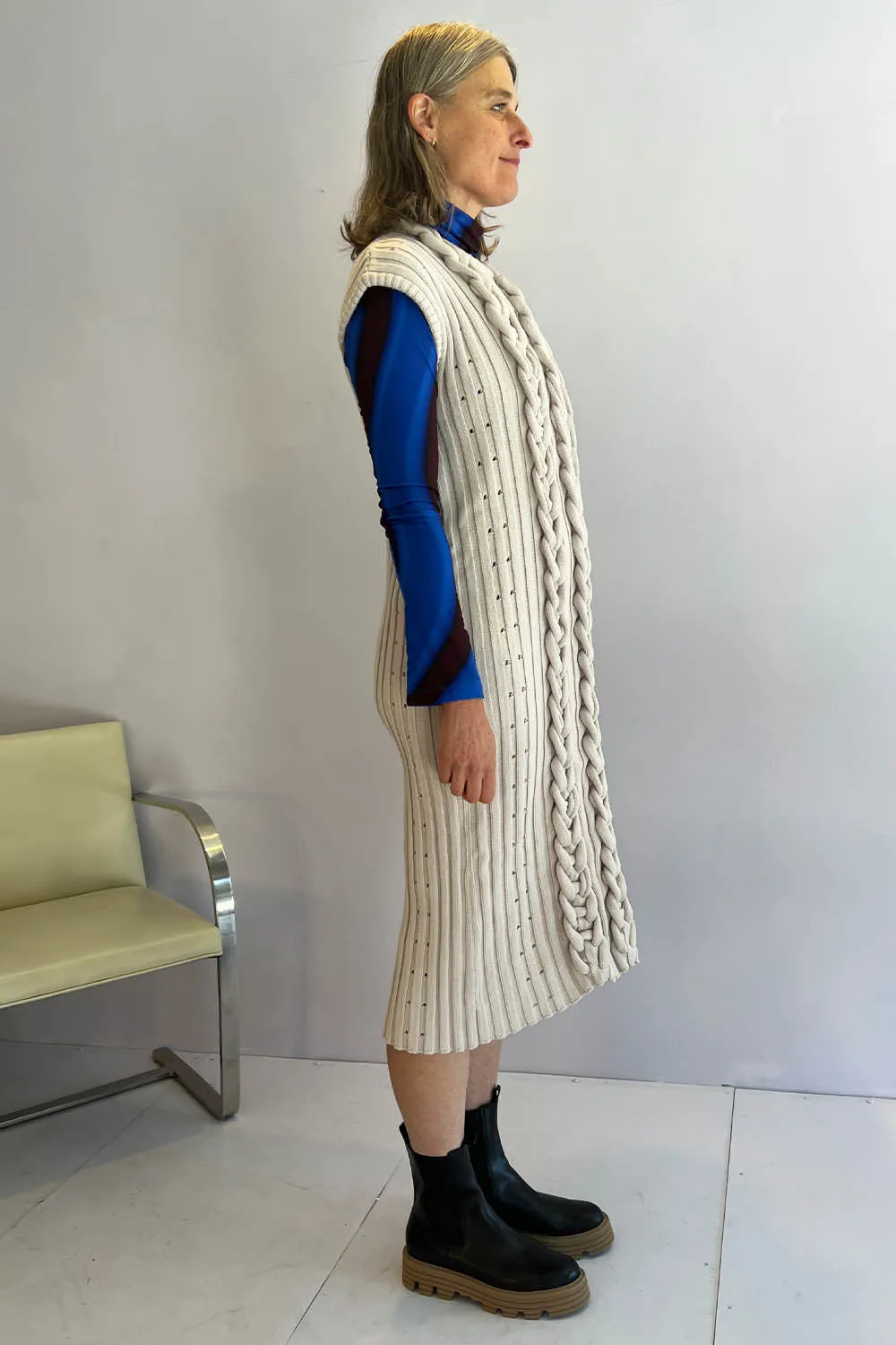 Le Cavalier - Loop Knit Dress: Beige