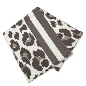Leo Scarf with Contrast Border Scarf | Grey