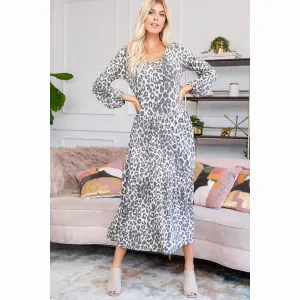 Leopard Tiered Midi Dress
