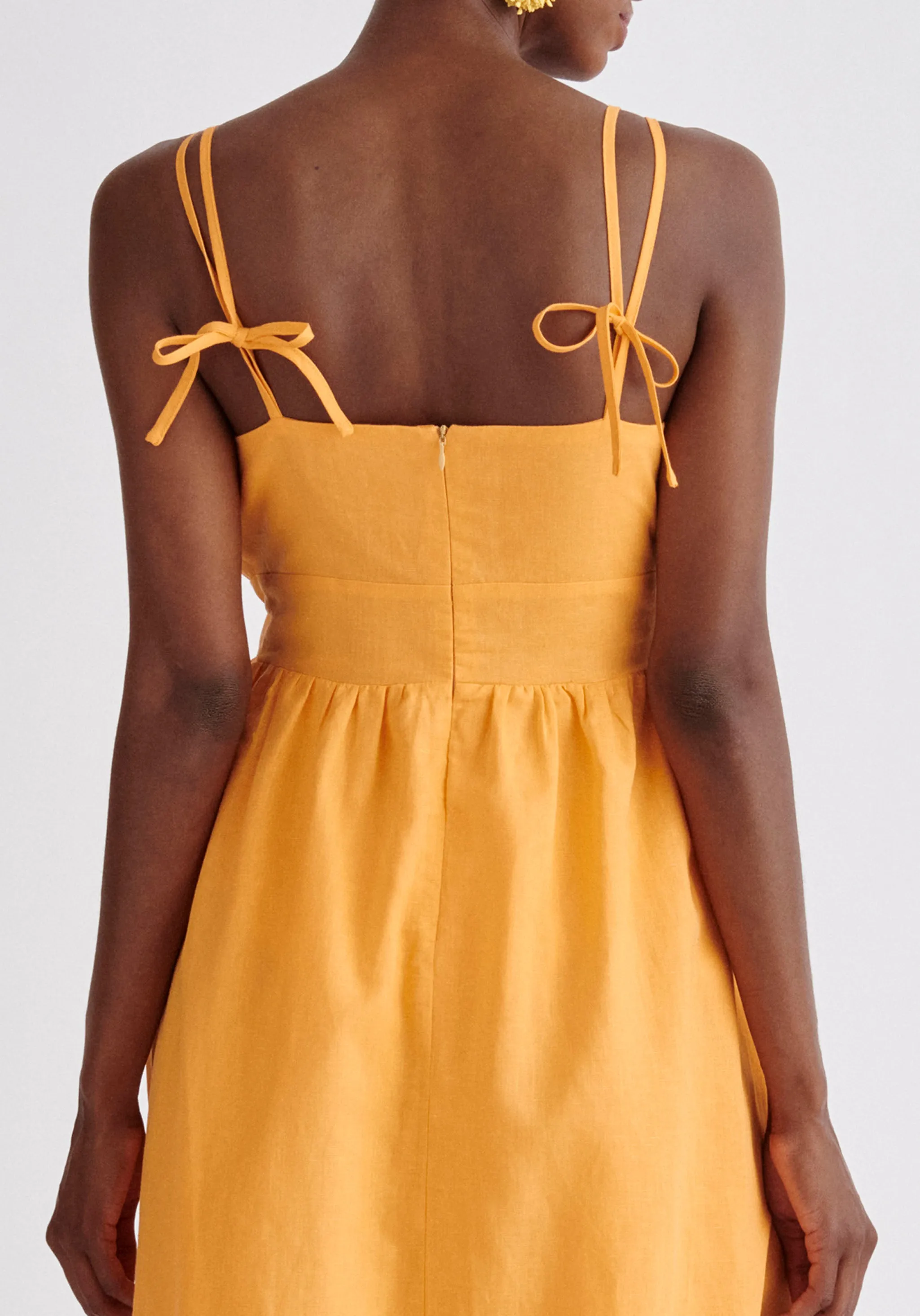 Linen Blend Midaxi Dress