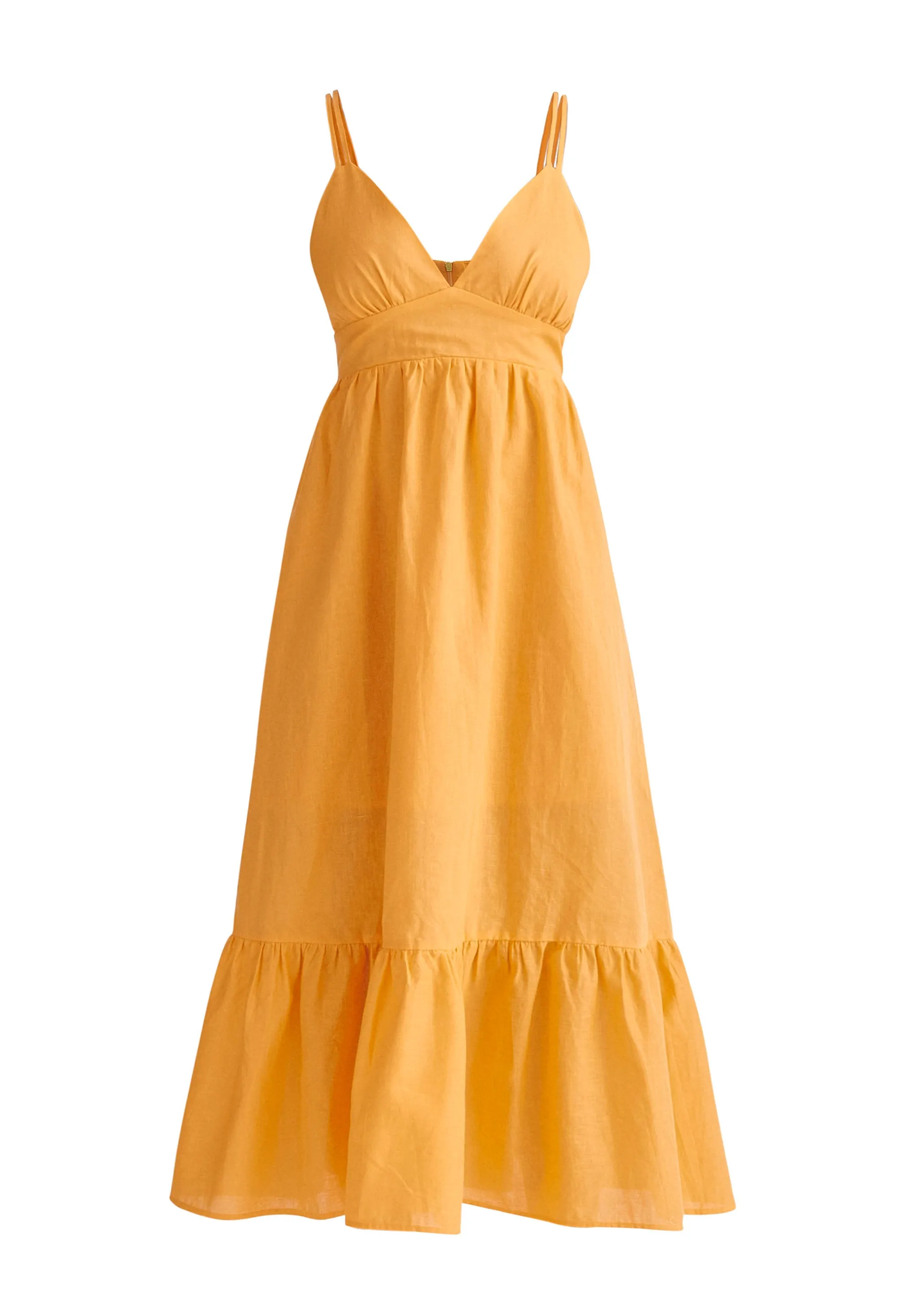 Linen Blend Midaxi Dress
