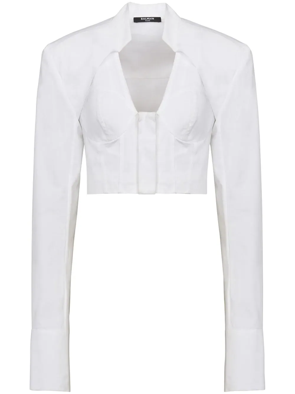 Lingerie Cut Popline Cropped Blouse