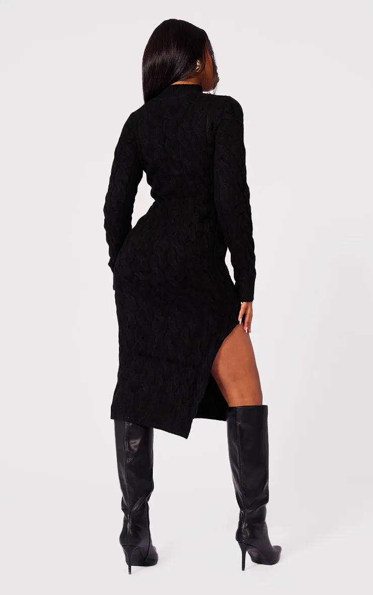 LLstyle Black Knit Maxi Dress