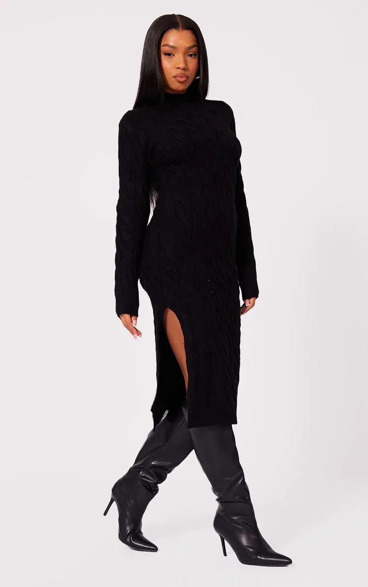 LLstyle Black Knit Maxi Dress