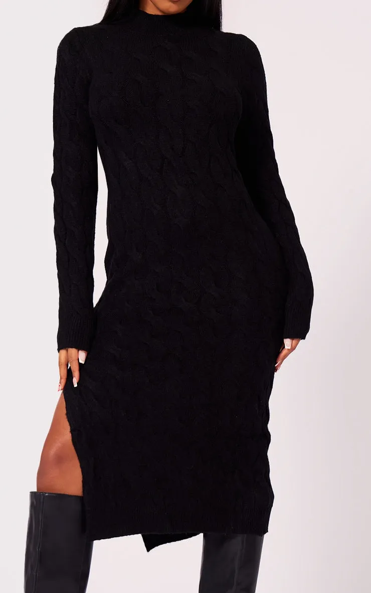LLstyle Black Knit Maxi Dress