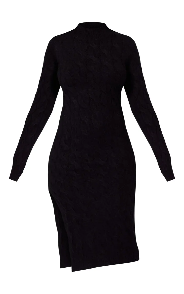 LLstyle Black Knit Maxi Dress