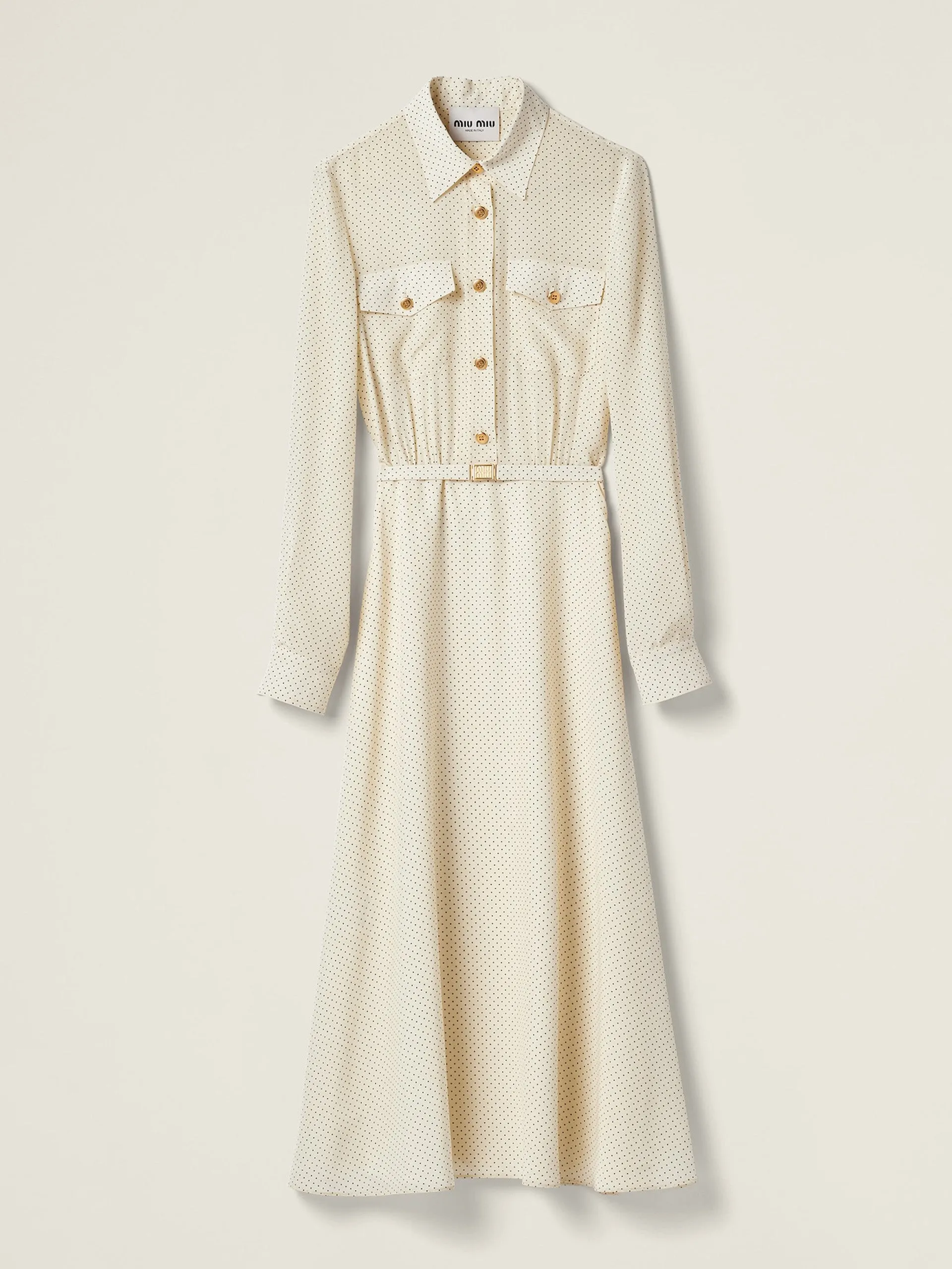 Long crepe de chine dress