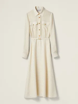 Long crepe de chine dress