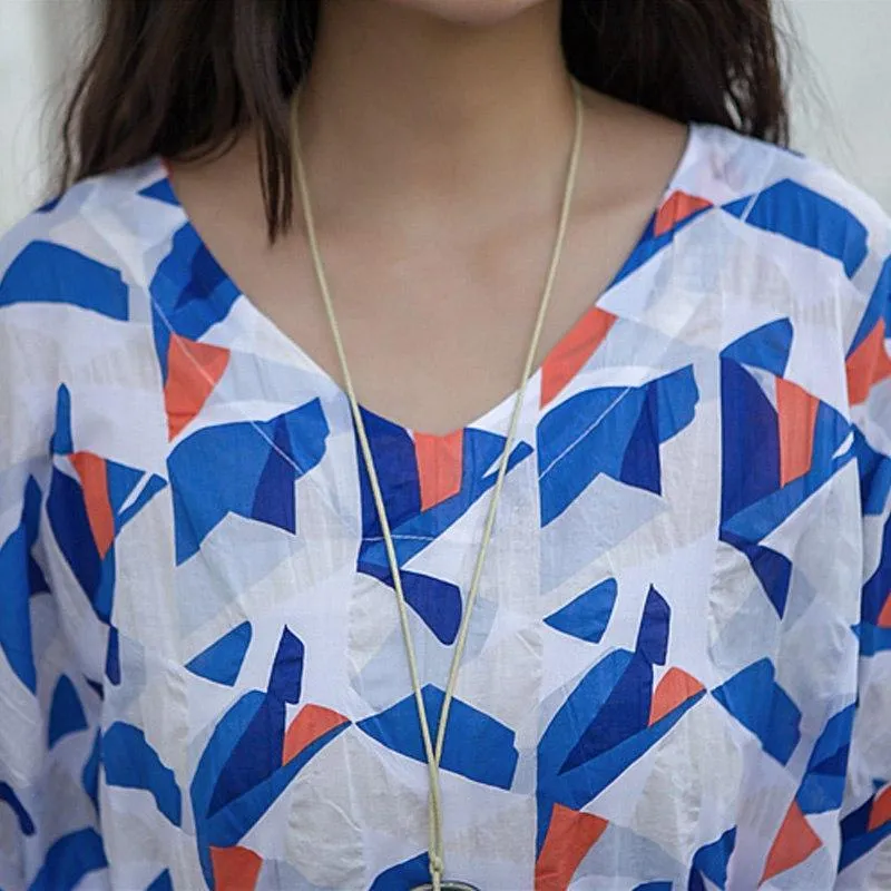 Lylah Clare Geometric Cotton Dress