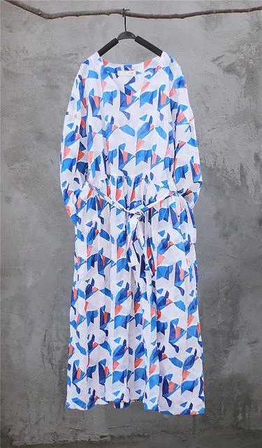 Lylah Clare Geometric Cotton Dress
