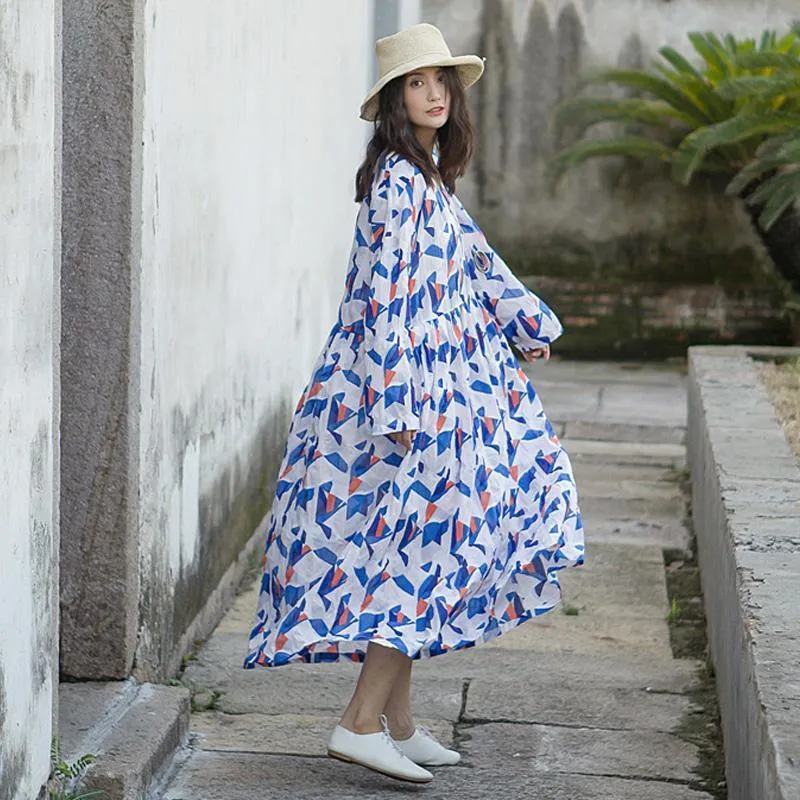 Lylah Clare Geometric Cotton Dress