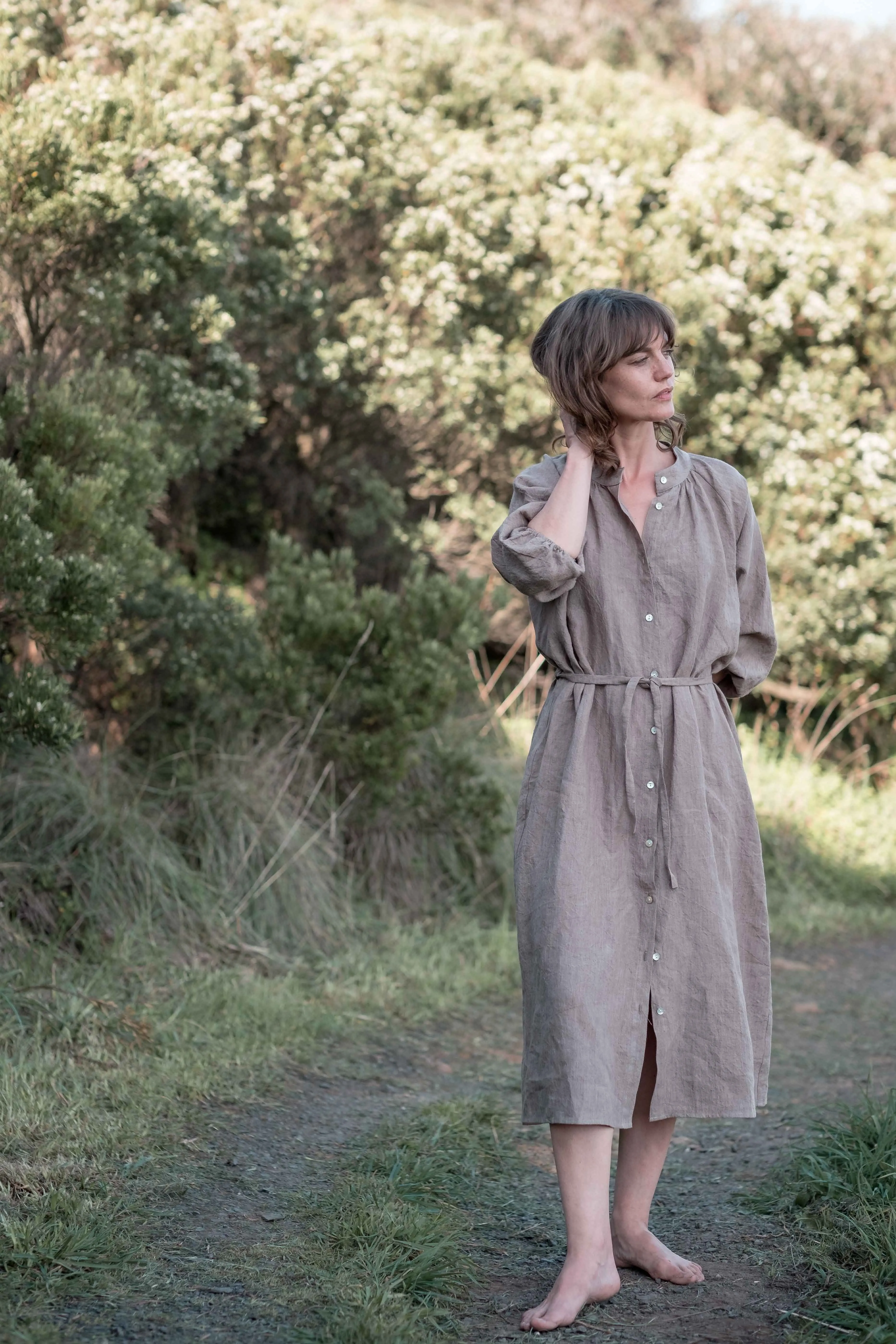 Marianne shirt dress / Taupe - light olive