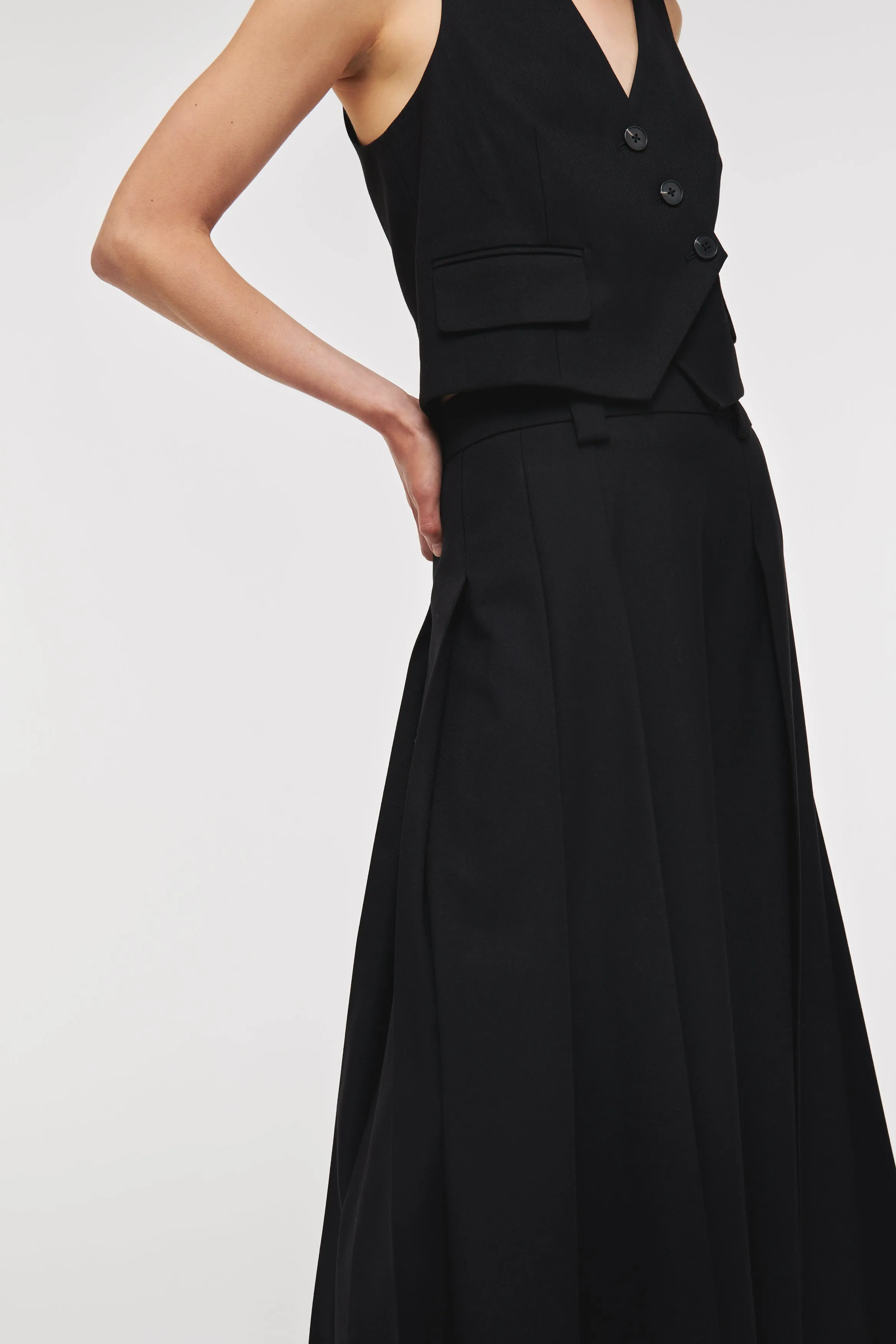 Mary Long Pleated Skirt