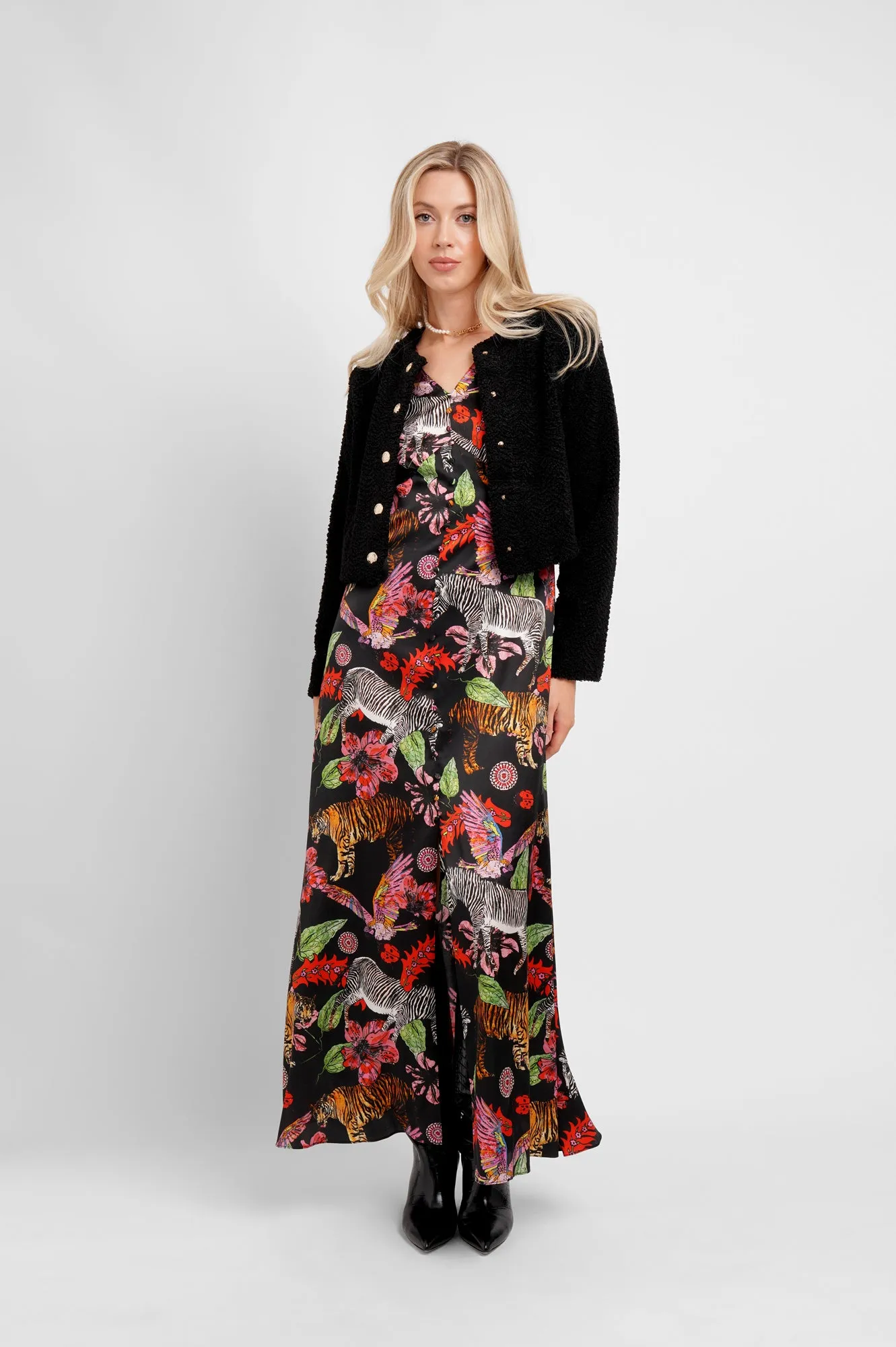 Maxi Button Down Dress / "Tiger Tales"