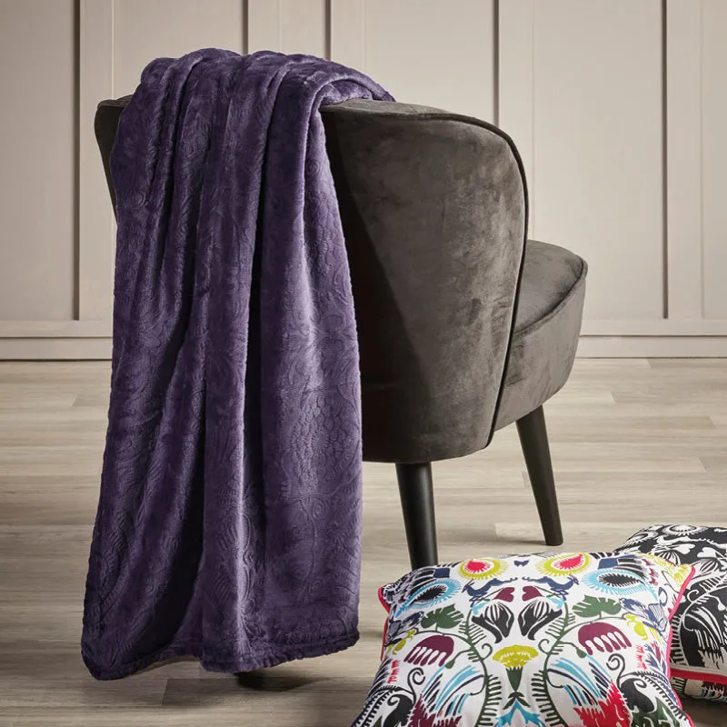 Maxi plaid / couvre-lit - Prune