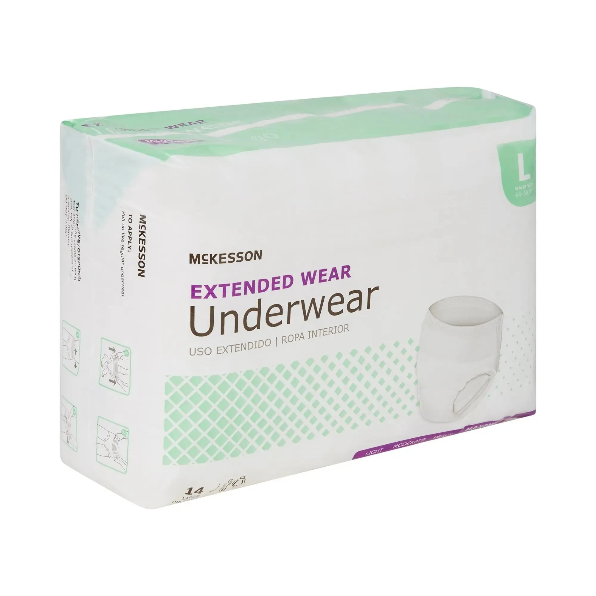 McKesson Extended Wear Maximum Absorbent Underwear, Large