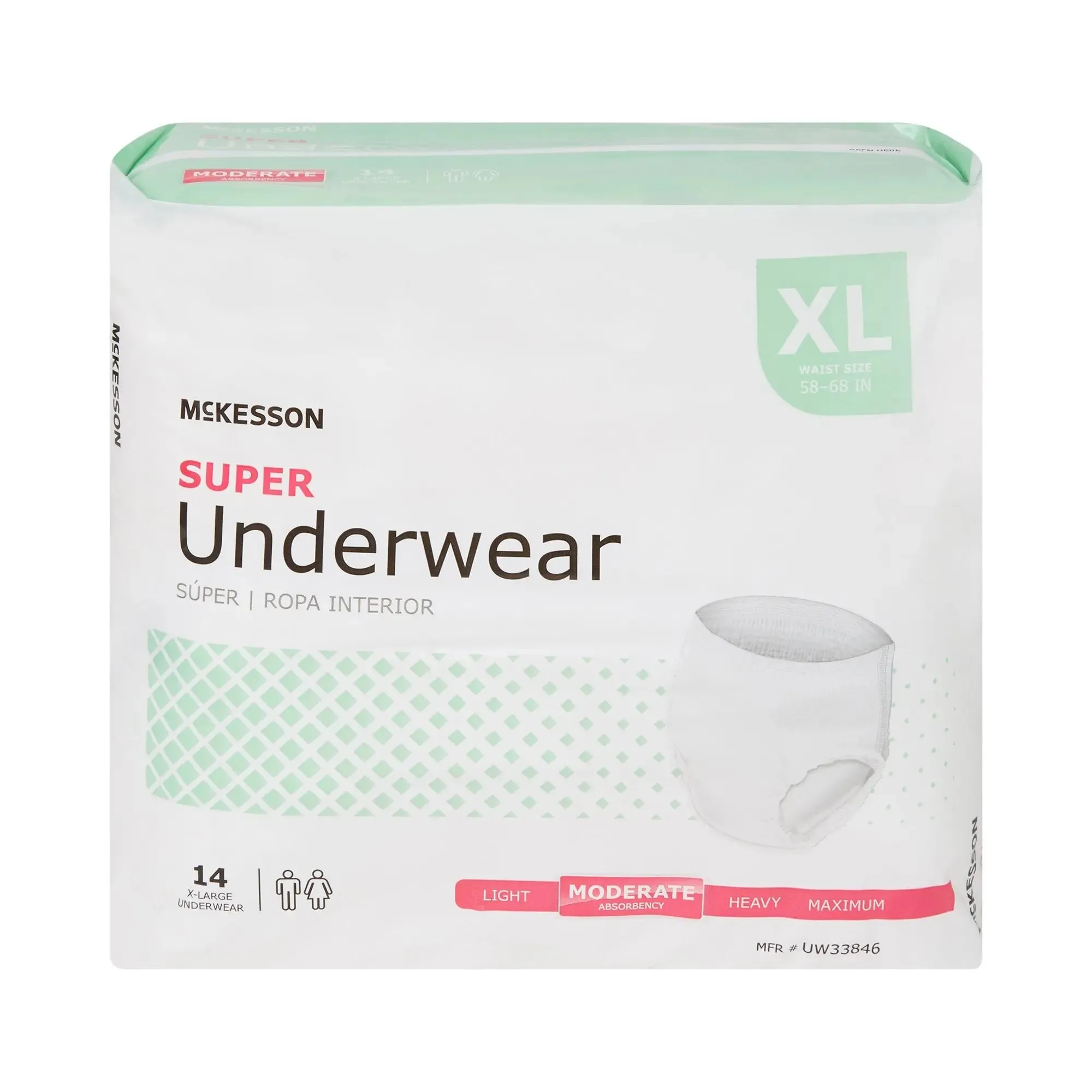 McKesson Super Moderate Absorbent Underwear, Extra Large