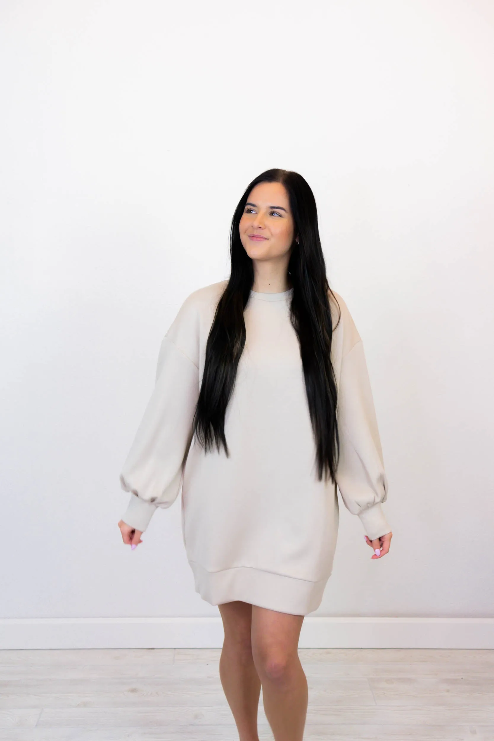 Megan Long Sleeve Dress | Taupe