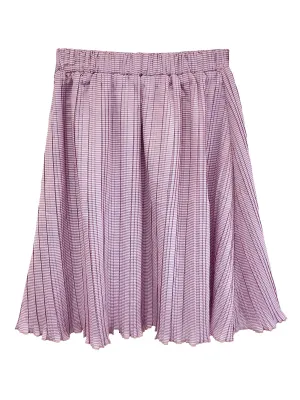 Meme Pink Striped Pleated Skirt