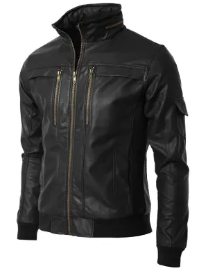 Men’s Black Slim Fit Leather Jacket, Men Leather Jackets, Fashion Leather Jacket