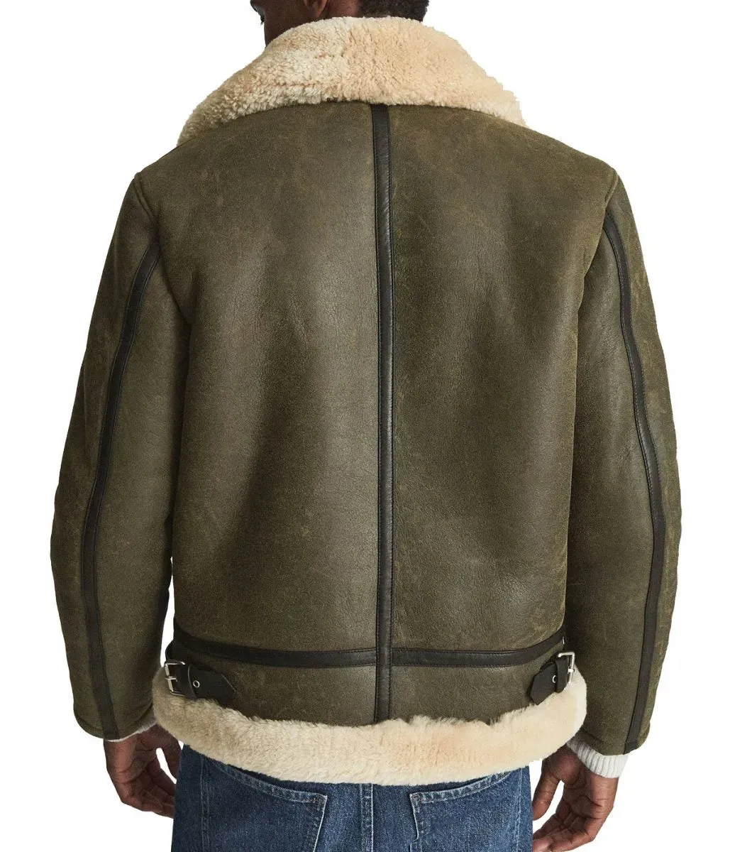 Men’s Hardy A21 Flight Aviator Brown Shearling Leather Jacket
