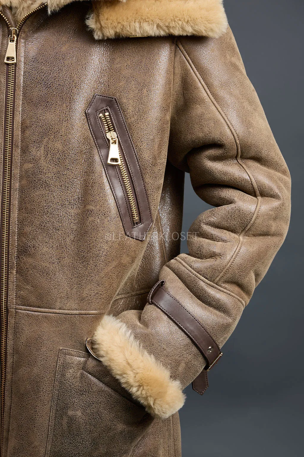 Men's Rome Sheepskin Shearling Coat [Green]