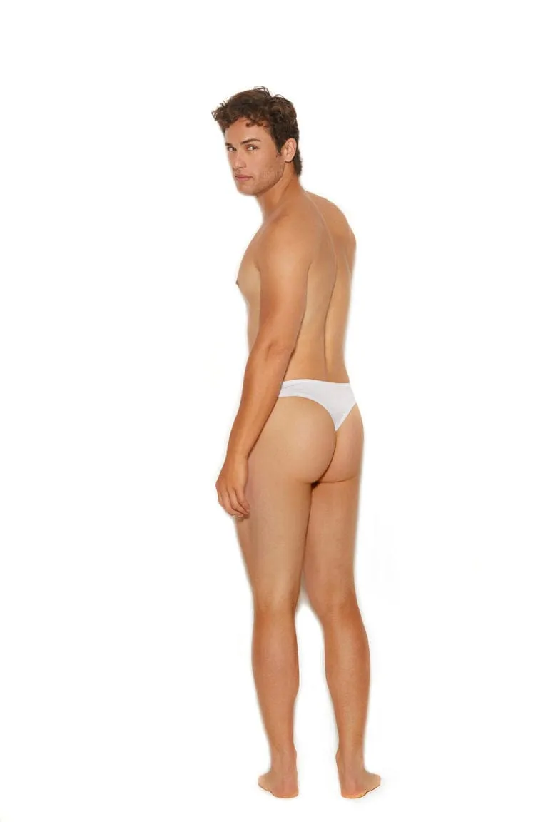 Men’s Sexy White Fishnet & Lycra Thong Brief Underwear