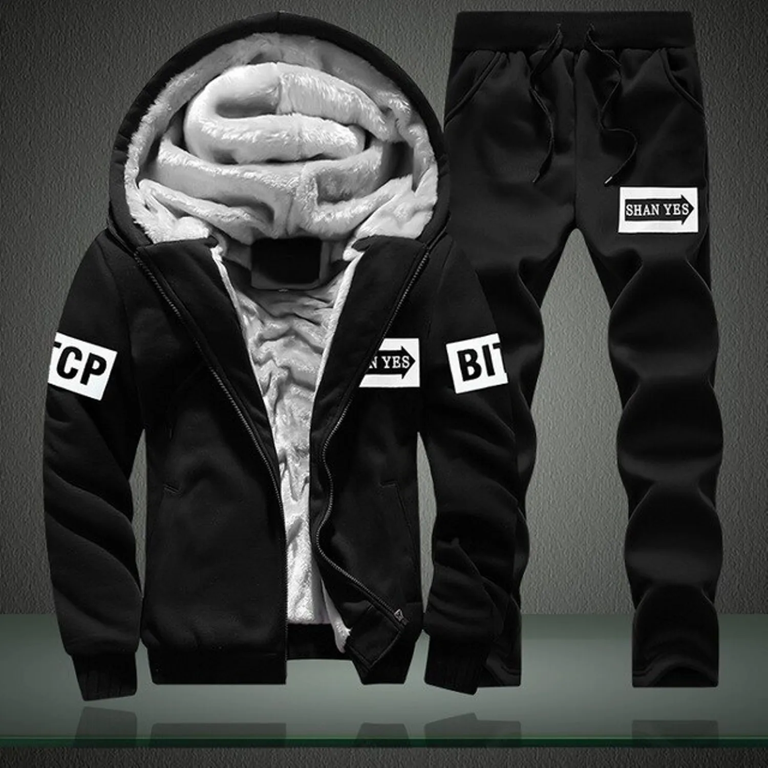 Men's Winter Warm Tracksuit | Sweatpants And Sport Hoodie