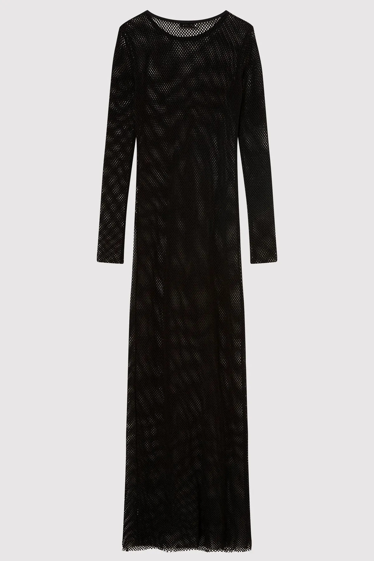 Mesh Long Sleeve Dress - Black