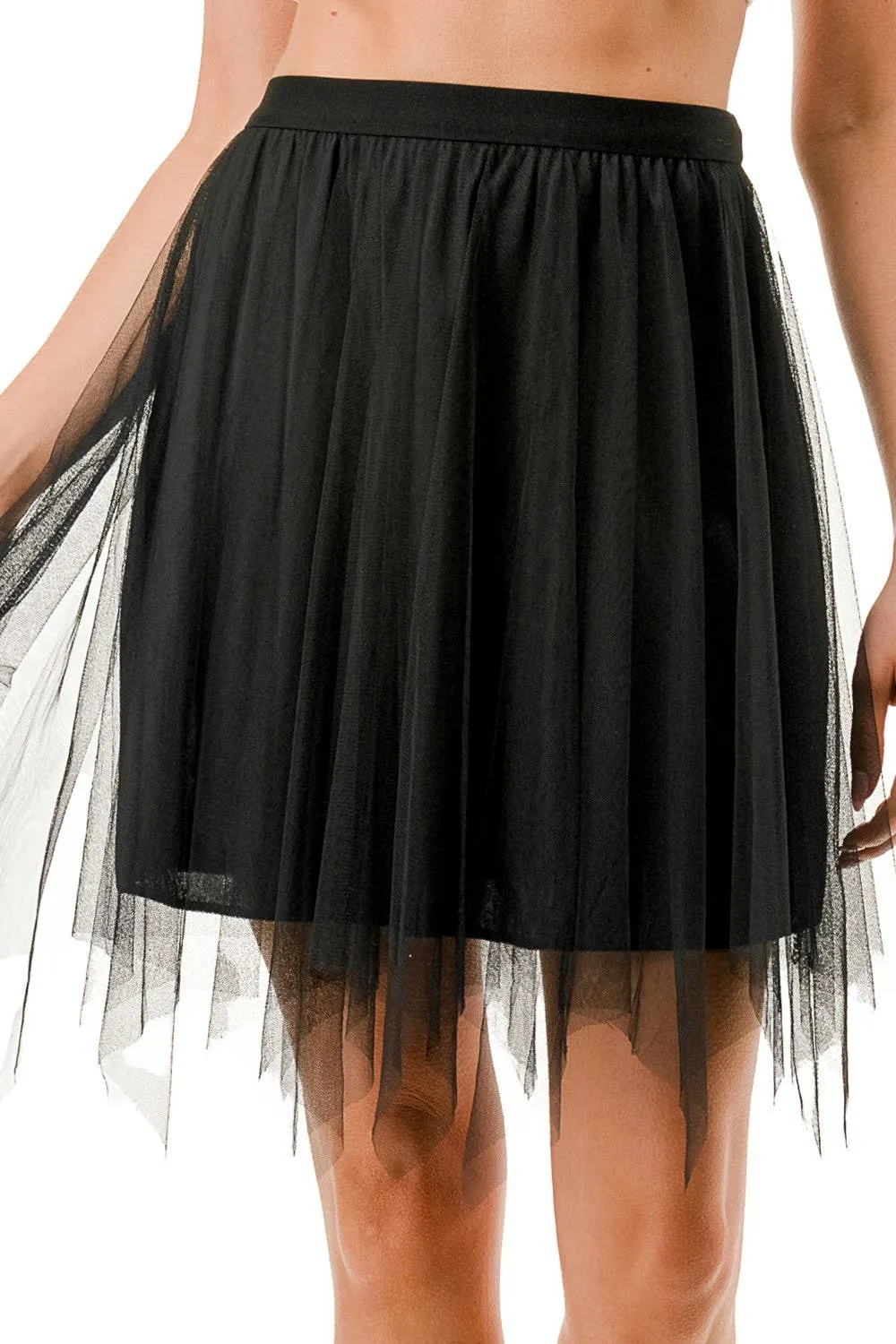 Mesh Pleated Skirt