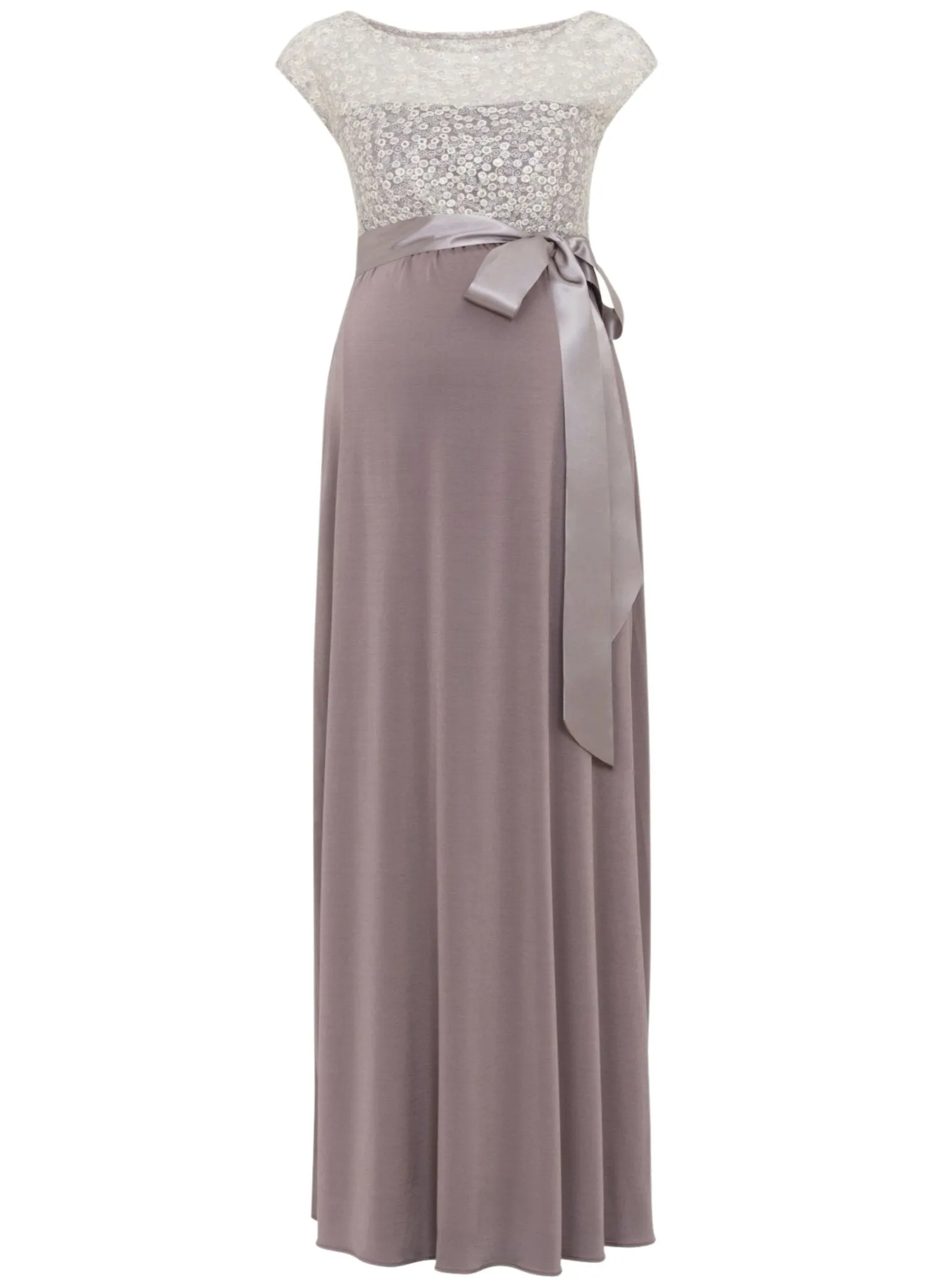 Mia Maternity Gown - Dusky Truffle