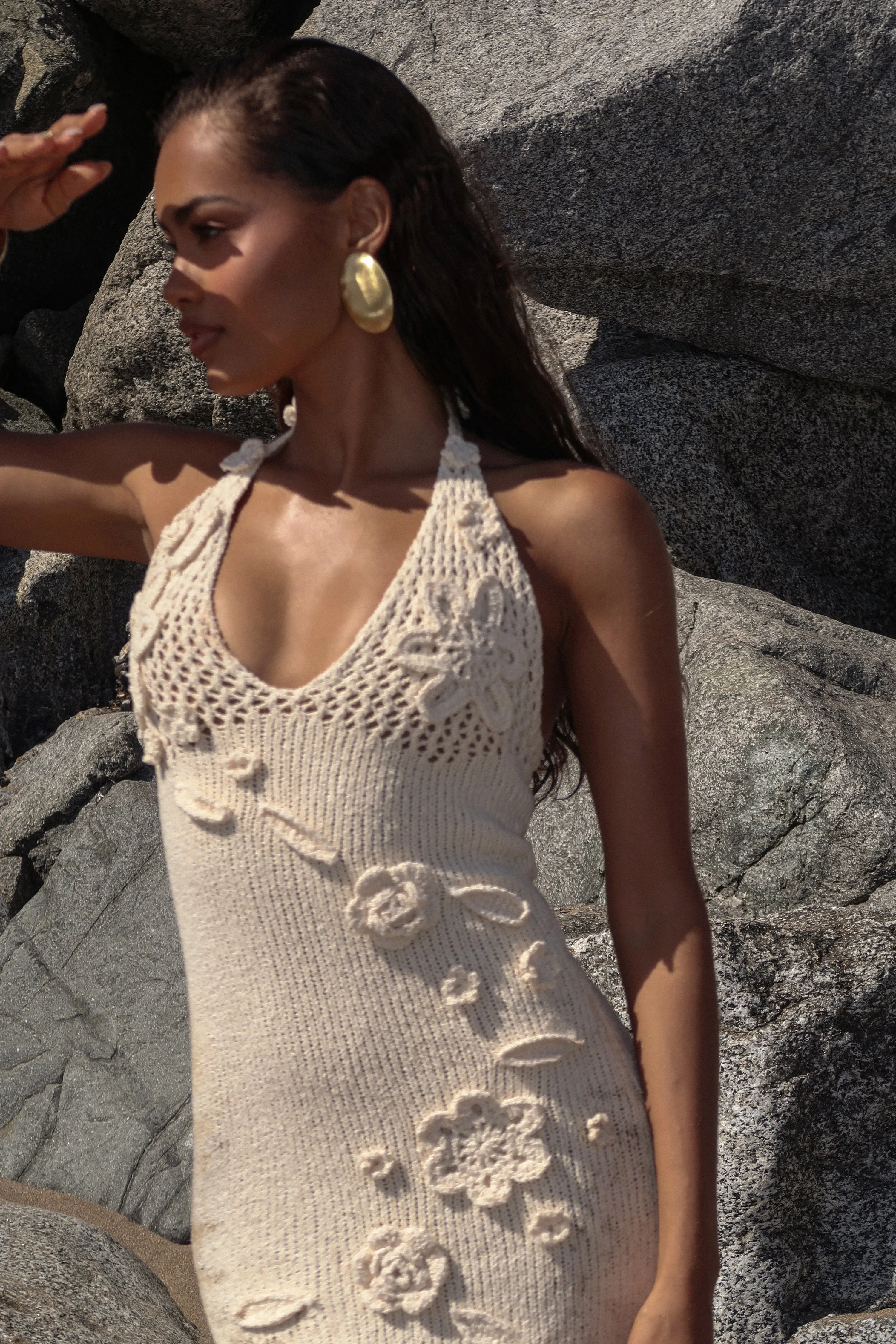 Milk Seaside Halter Maxi Dress