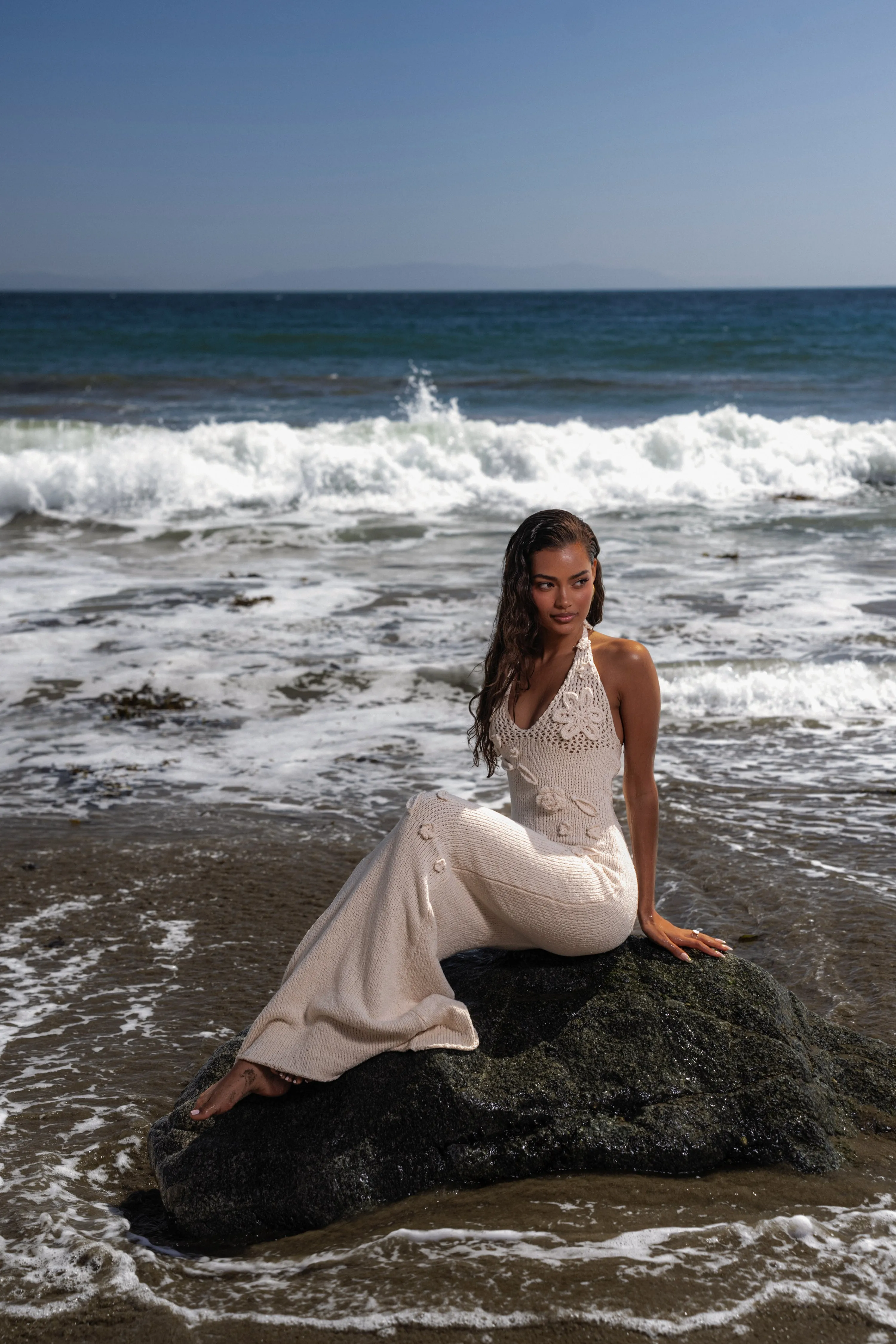 Milk Seaside Halter Maxi Dress