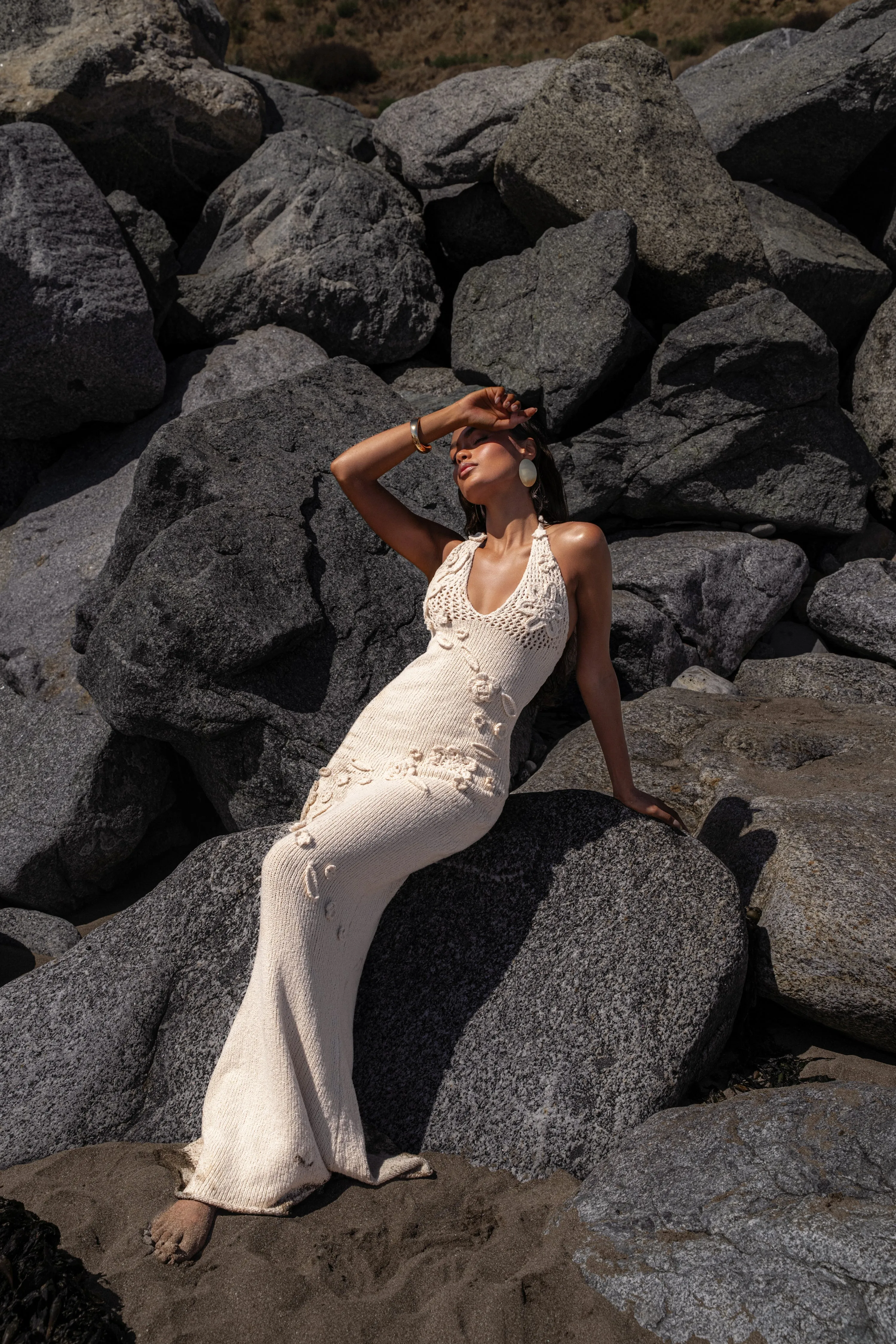 Milk Seaside Halter Maxi Dress