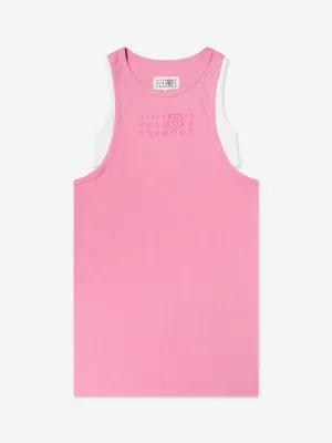 MM6 Maison Margiela Girls Sleeveless Jersey Dress in Pink