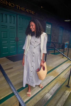 Monaco Dress - Taupe Stripe