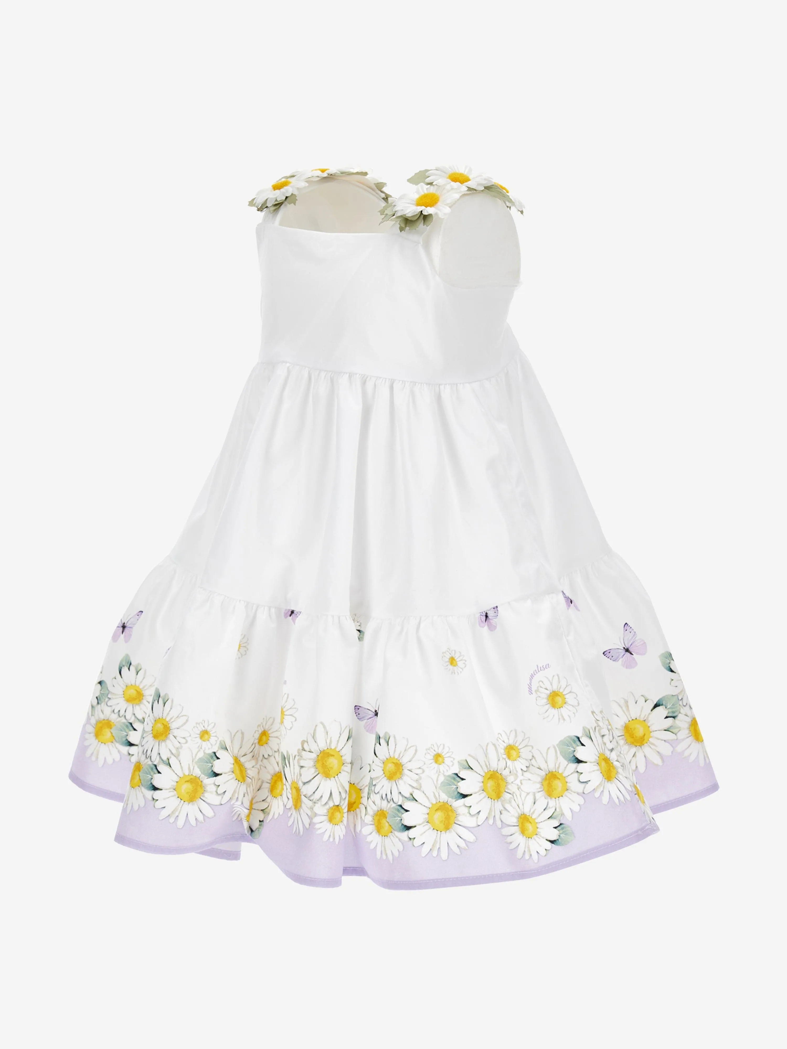 Monnalisa Baby Girls Daisy Sundress in White