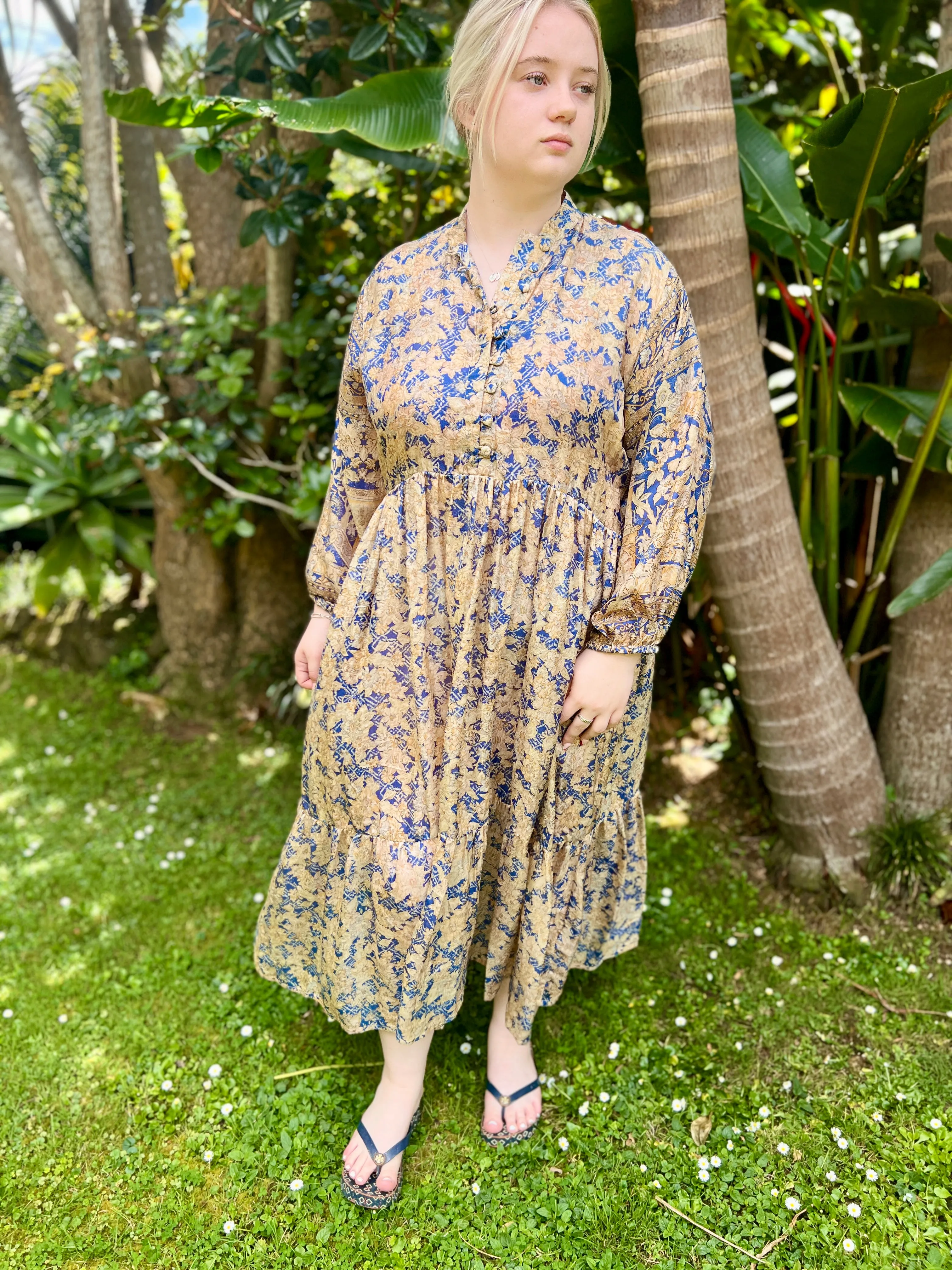Moonlight Dress - Vintage Blue sand (L)