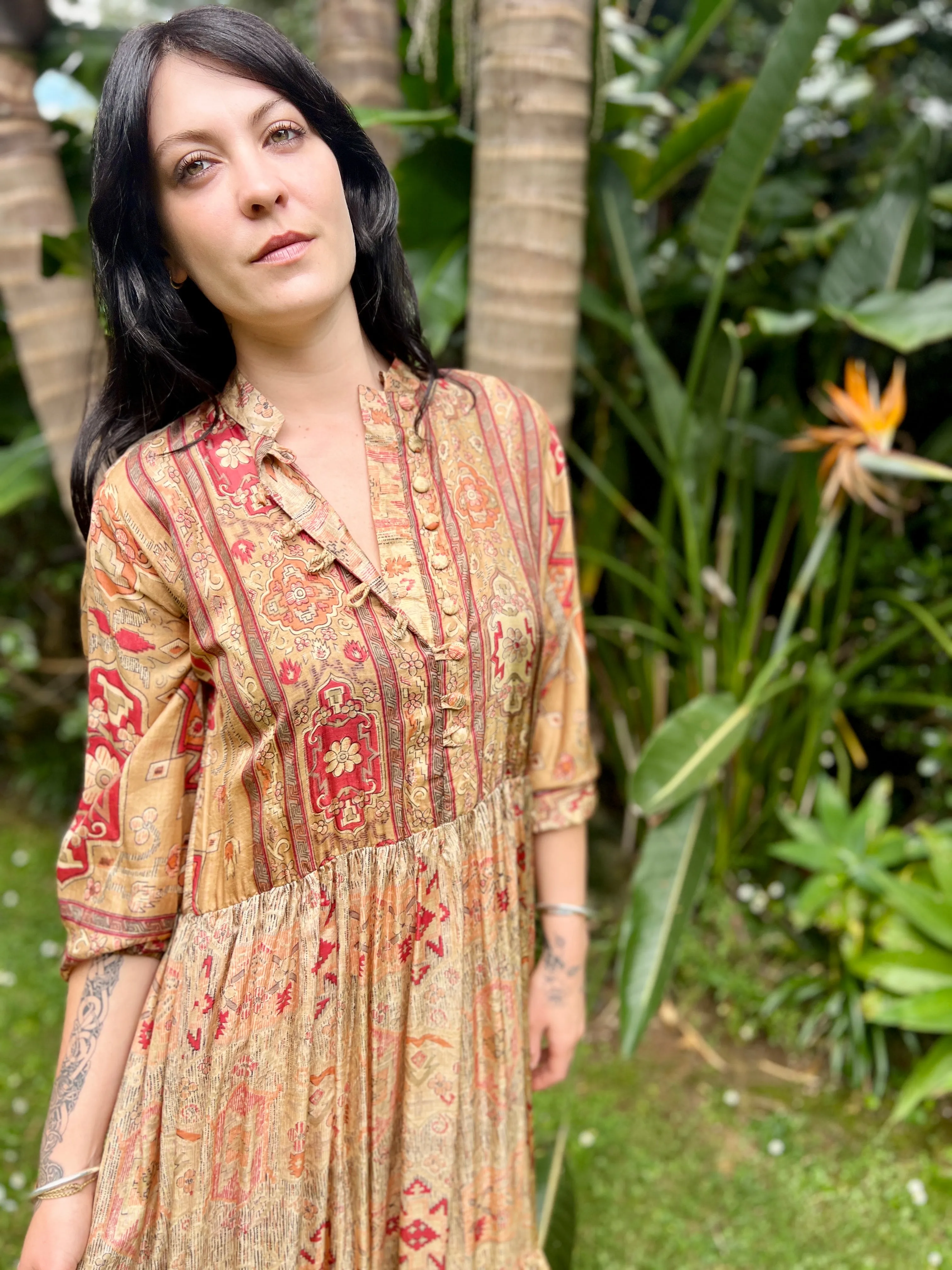 Moonlight Dress - Vintage gold Red (S)
