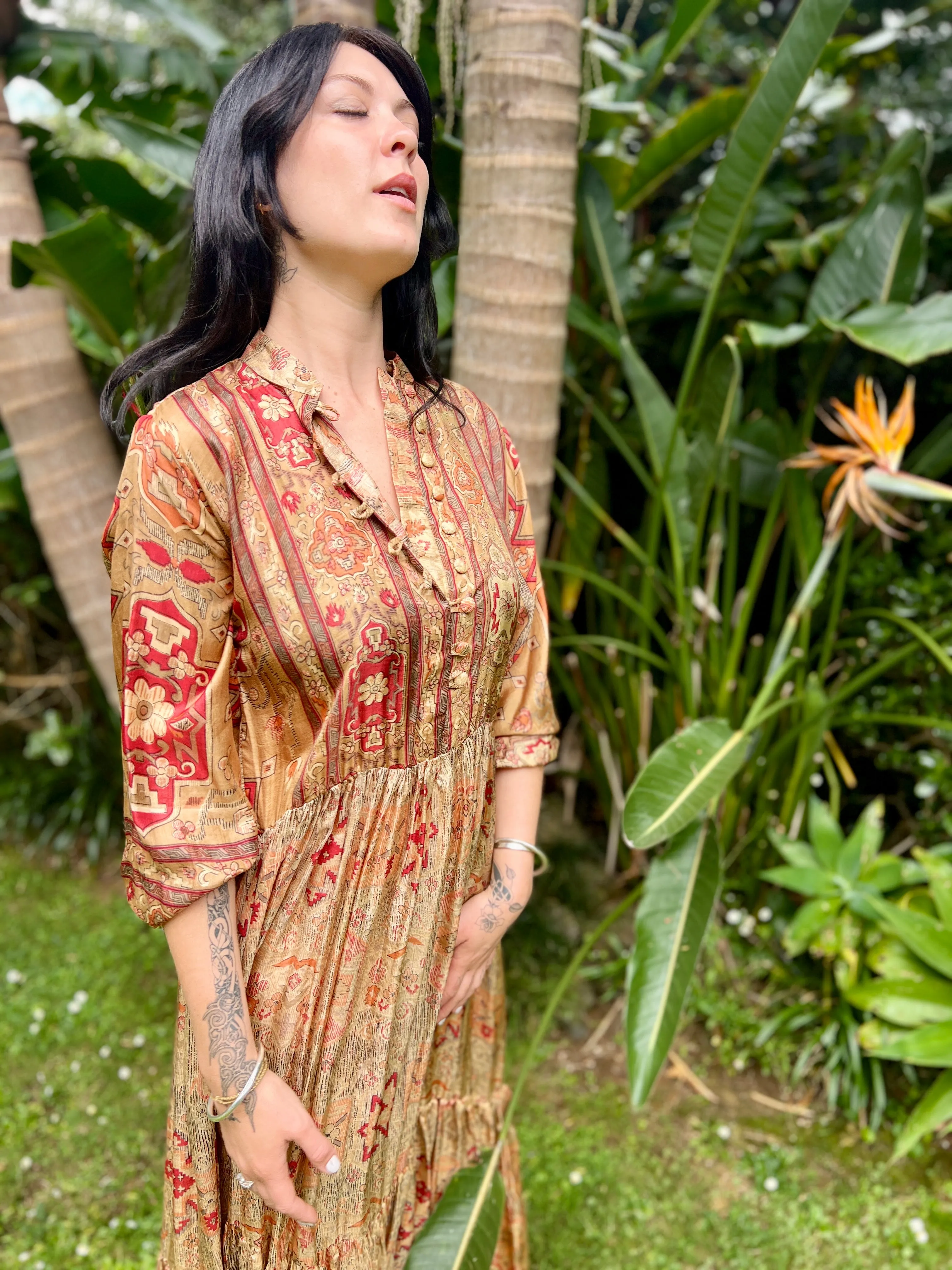 Moonlight Dress - Vintage gold Red (S)