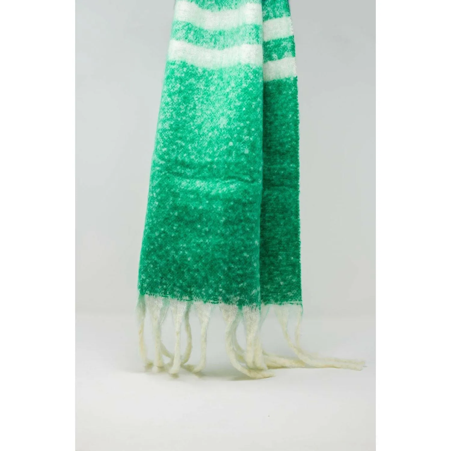 Multi Colored Striped Chunky Knit Scarf