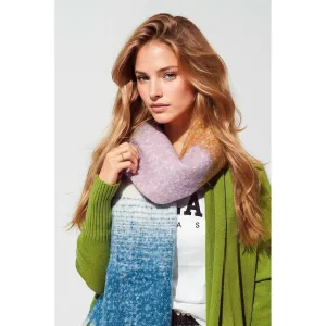 Multi Colored Striped Chunky Knit Scarf
