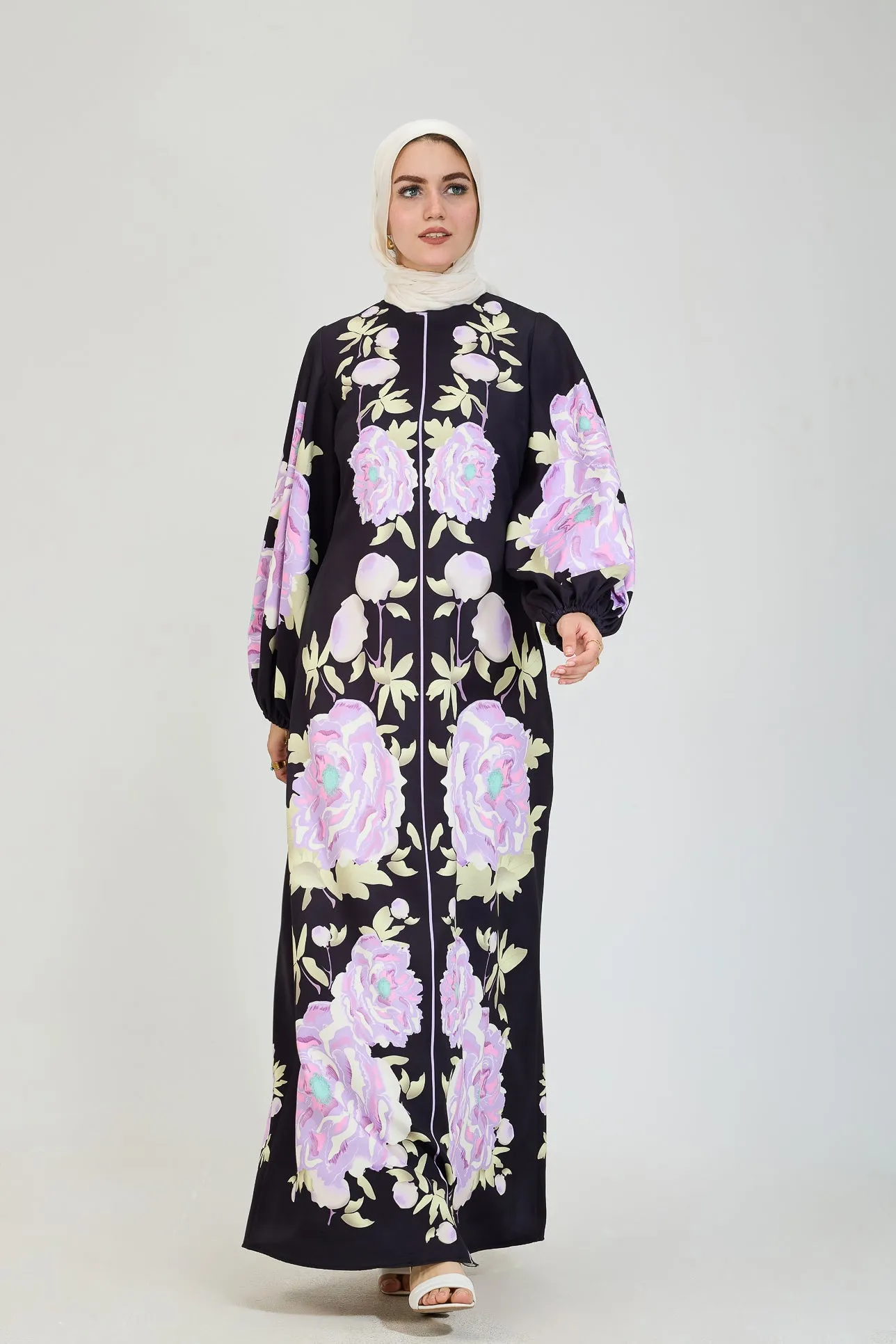 Namira Floral Elegance Modesty Dress in Durable Crepe