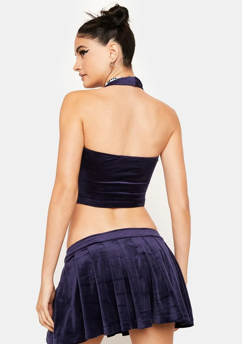 Navy Along For The Ride Skirt Set