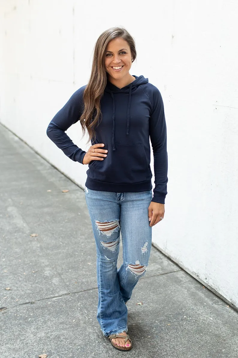 Navy Blue Lightweight Hoodie (SM-2X)