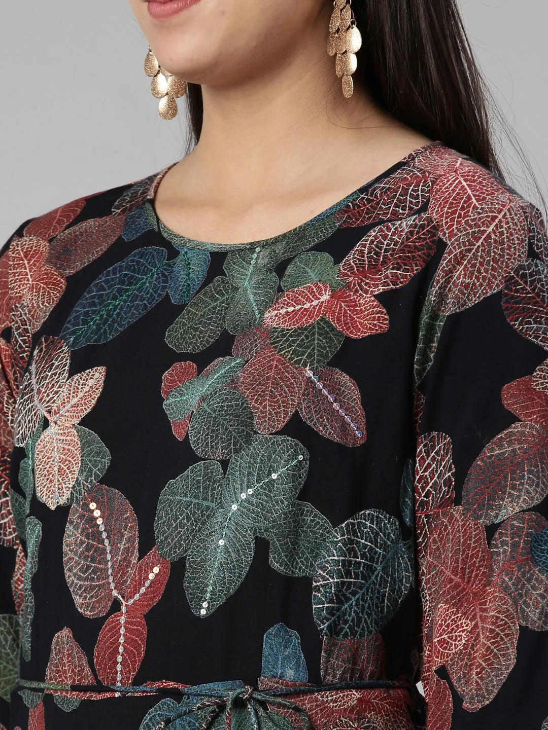 Neeru's Floral Ethnic Maxi Dress