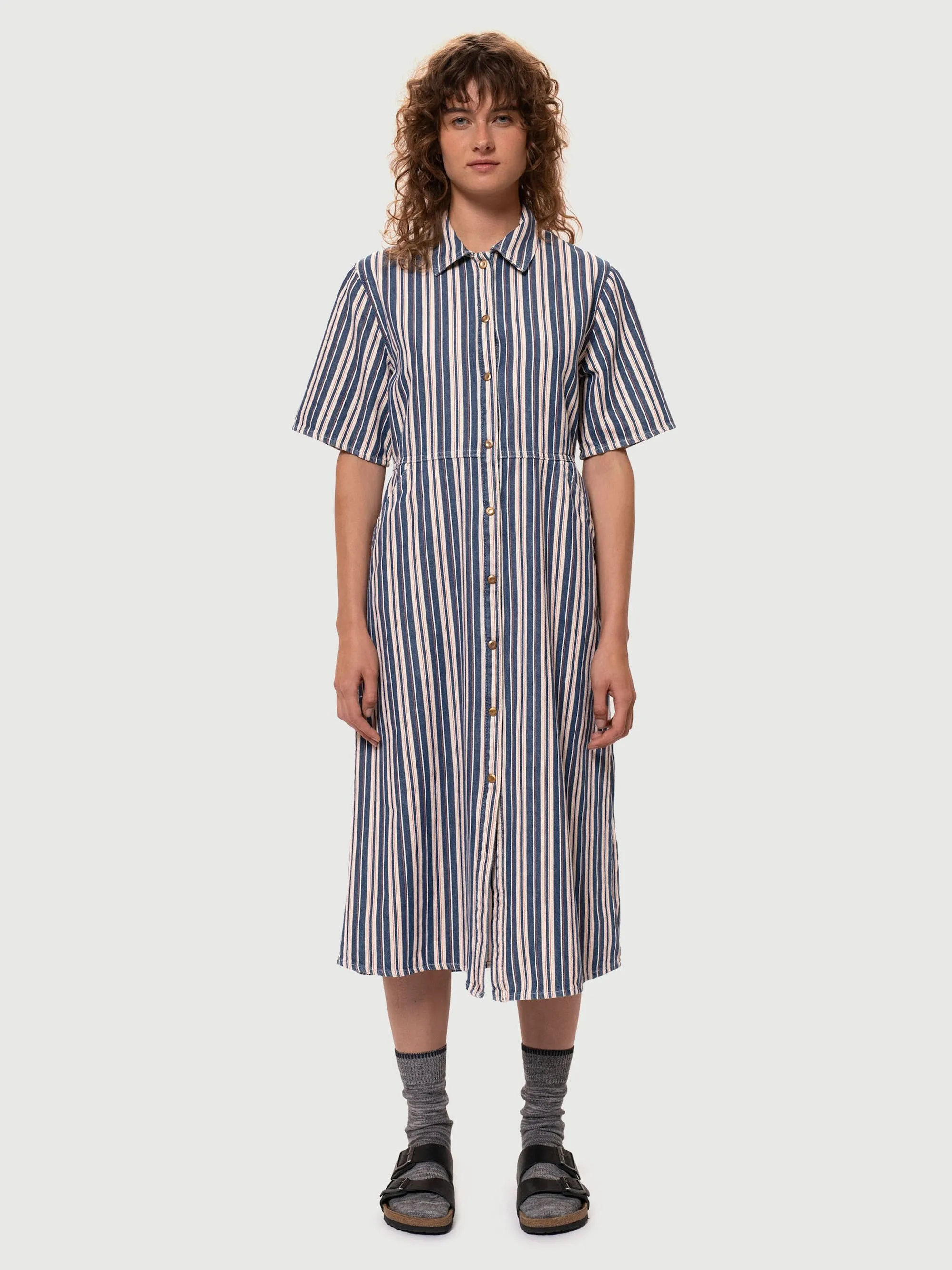 Nudie Jeans - Lotten Denim Dress - Stripe/Red
